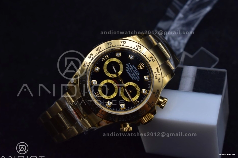 Daytona Diamonds on V Best 1:1 YG Edition 746 116508 QF Bracelet Dial Sporty Black SH4130 0808